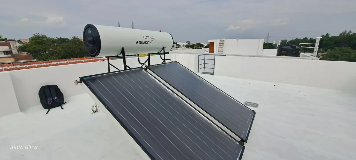 V-Guard 200L solar water heater for home Tiruppur Tamil Nadu — Arun Hitech authorized dealer