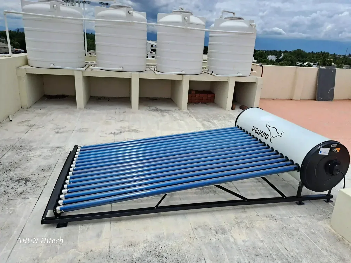 V-Guard solar water heater installation Alandurai Tamil Nadu by Arun Hitech