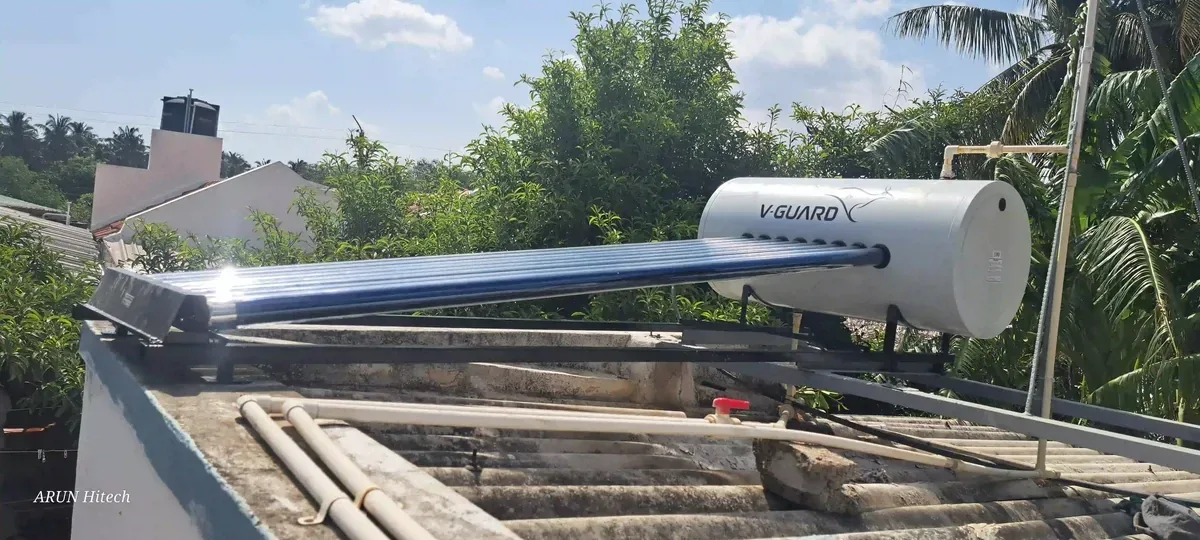 V-Guard solar water heater installation Alandurai Tamil Nadu by Arun Hitech