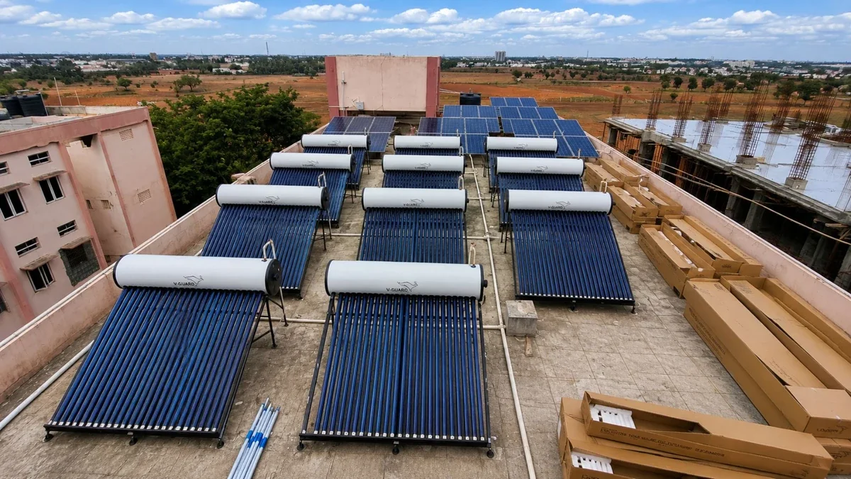 Arun Hitech 500L solar water heater Coimbatore Tamil Nadu — authorized dealer
