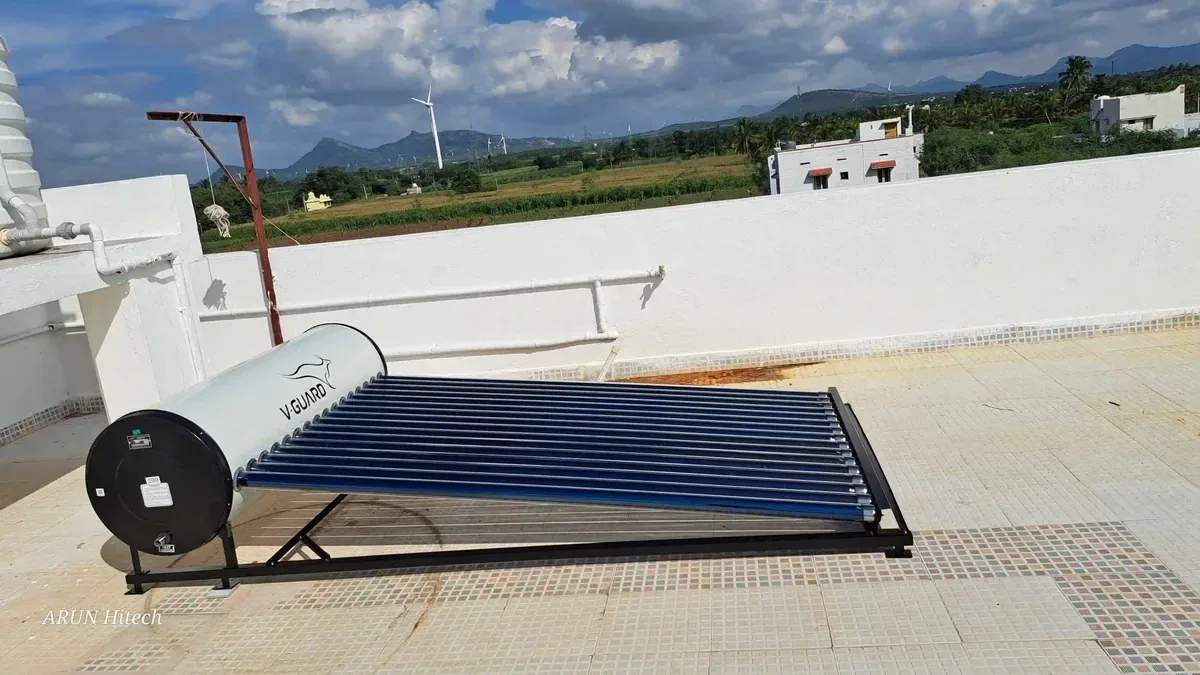 V-Guard solar water heater installation Alandurai Tamil Nadu by Arun Hitech
