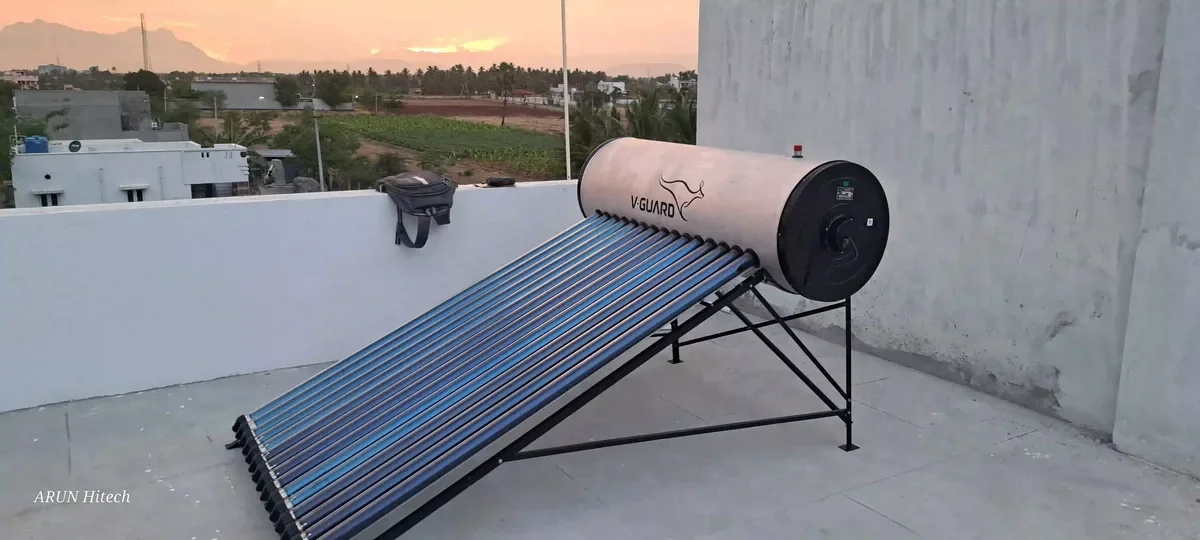 V-Guard solar water heater installation Periyanaickenpalayam Tamil Nadu by Arun Hitech