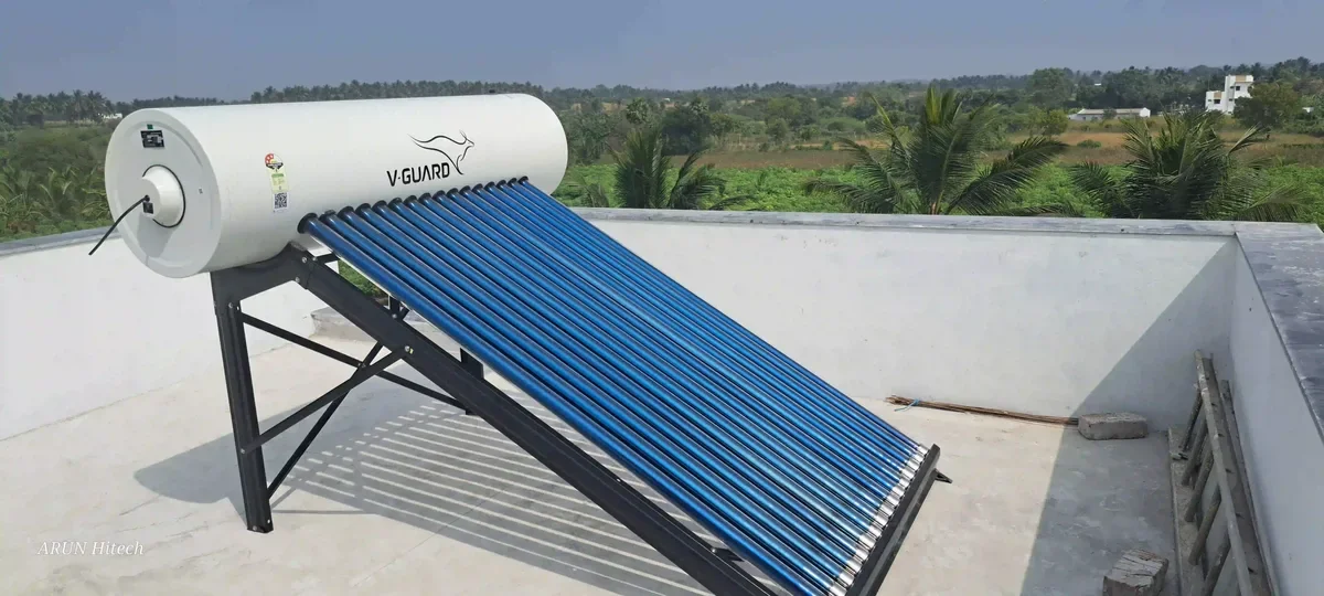 V-Guard solar water heater installation Periyanaickenpalayam Tamil Nadu by Arun Hitech