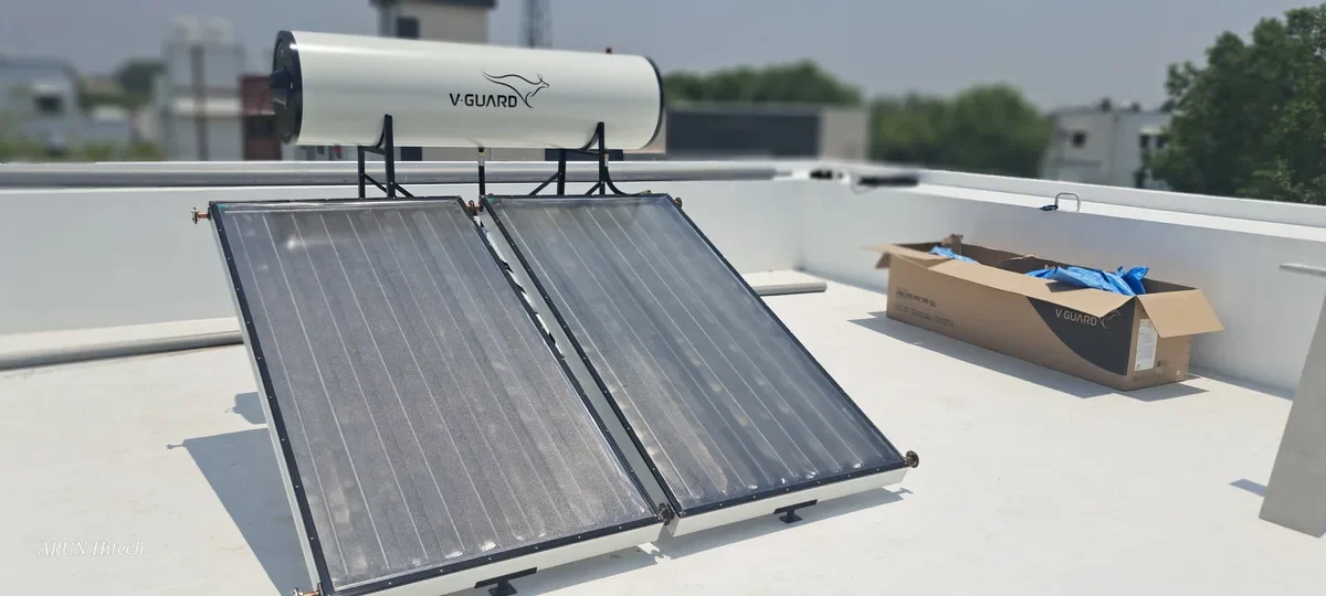 V-Guard commercial 200 LPD FPC solar water heater Coimbatore industry
