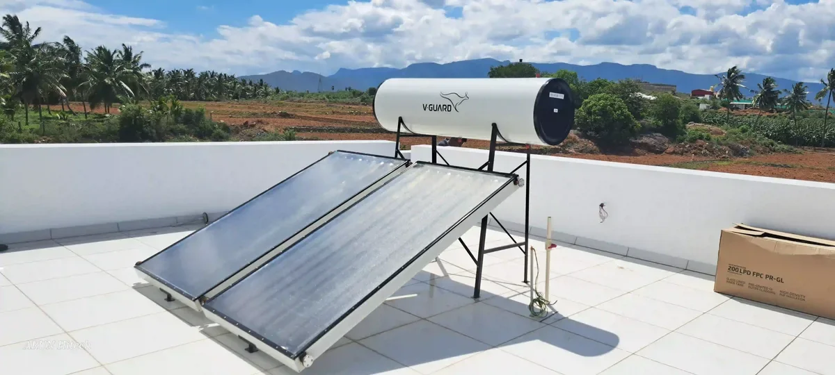 V-Guard solar water heater installation Mettupalayam Tamil Nadu by Arun Hitech
