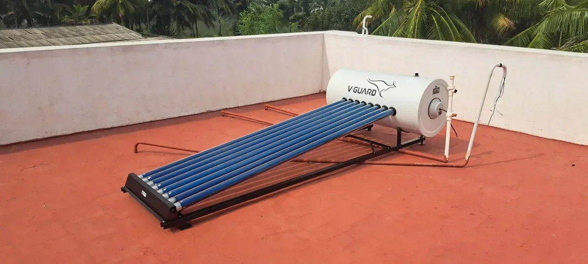 V-Guard 100L installed Ganapathy Coimbatore rooftop