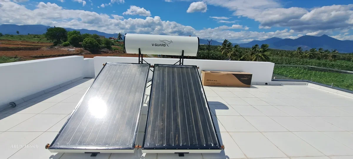 V-Guard high quality FPC solar water heater Coimbatore Tamil Nadu — Arun Hitech dealer