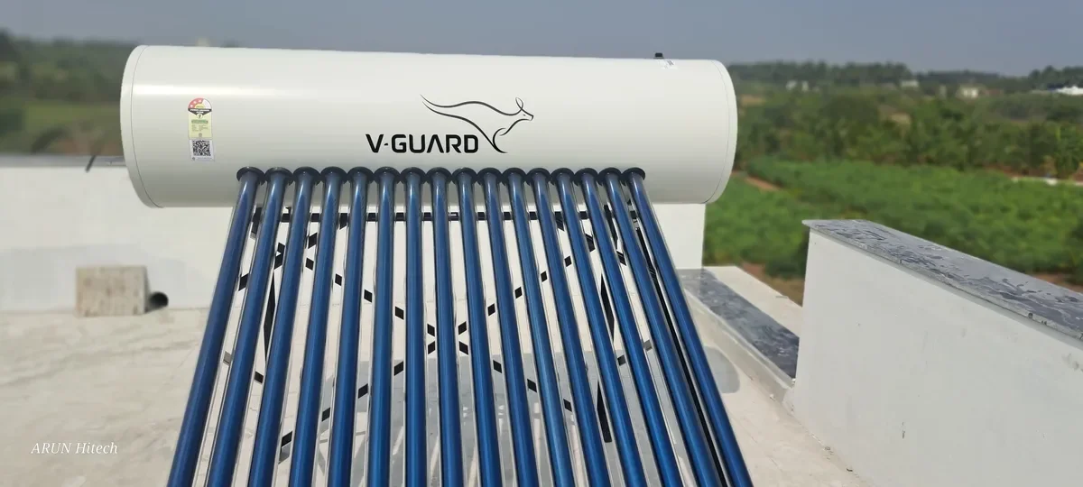 V-Guard solar water heater installation Kurumbapalayam Coimbatore by Arun Hitech
