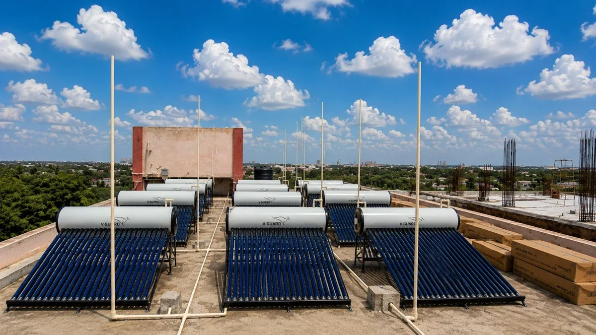 Large capacity solar water heater college Coimbatore Tamil Nadu — Arun Hitech