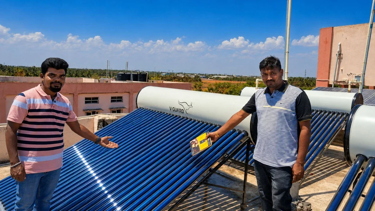 Large solar hot water system Coimbatore commercial — Arun Hitech dealer