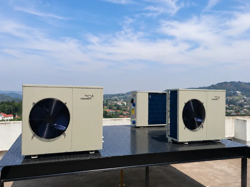 V-Guard luxury swimming pool heat pump resort Coimbatore Tamil Nadu — Arun Hitech dealer