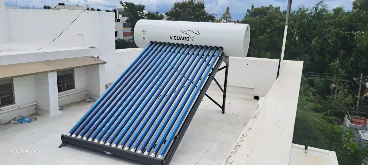 V-Guard solar water heater installation Narasimhanaickenpalayam Coimbatore by Arun Hitech