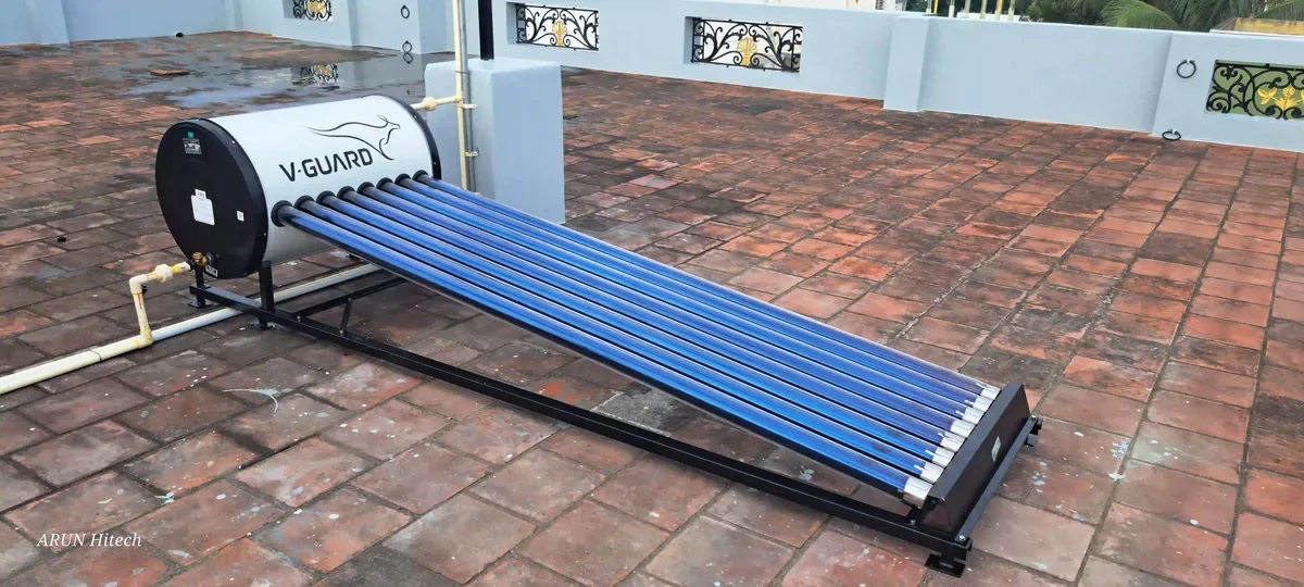 V-Guard solar water heater installation Pollachi Tamil Nadu by Arun Hitech