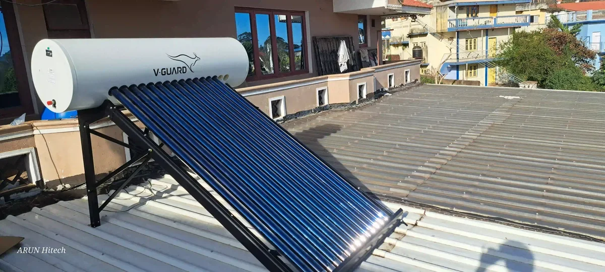 V-Guard solar water heater installation Rakkipalayam Coimbatore by Arun Hitech
