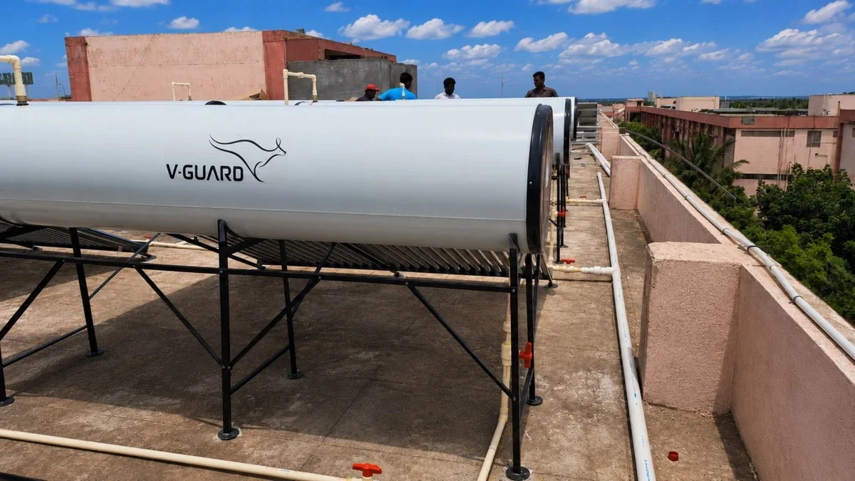 Rooftop 500L solar water heater Coimbatore Tamil Nadu — Arun Hitech dealer