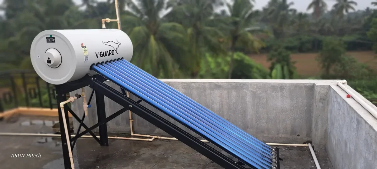 V-Guard solar water heater installation Sowripalayam Coimbatore by Arun Hitech