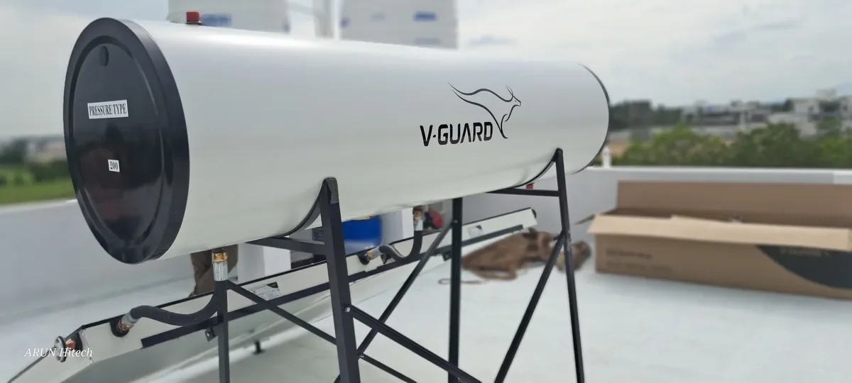 V-Guard solar water heater installation Sulur Coimbatore by Arun Hitech