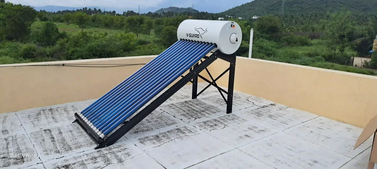 V-Guard solar water heater installation Sulur Tamil Nadu by Arun Hitech