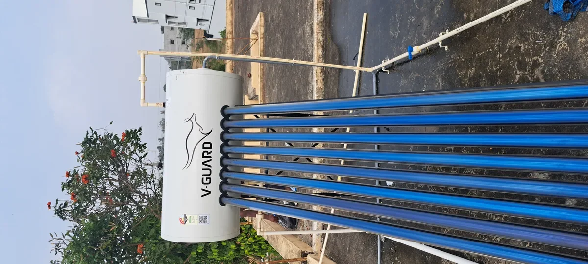 V-Guard TRU HOT 100 PRO rooftop solar water heater installation Coimbatore