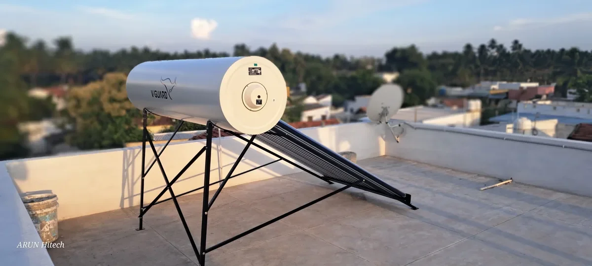 V-Guard solar water heater installation Valparai Tamil Nadu by Arun Hitech